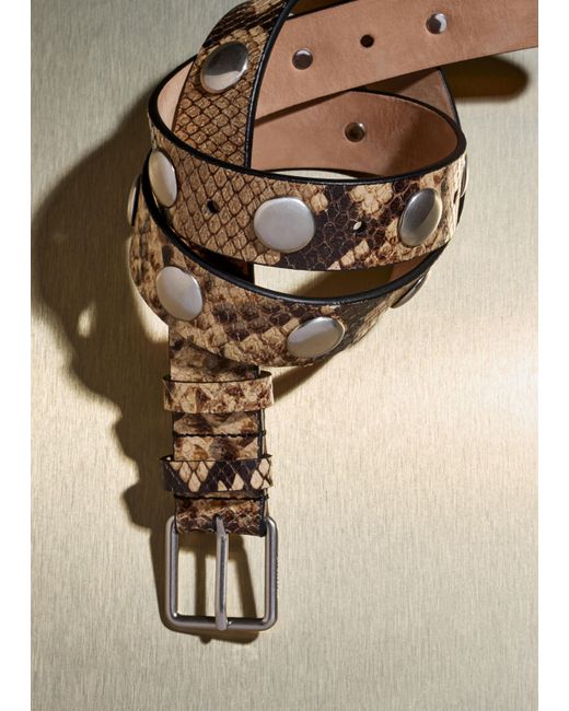 ME+EM Natural Studded Belt Tan