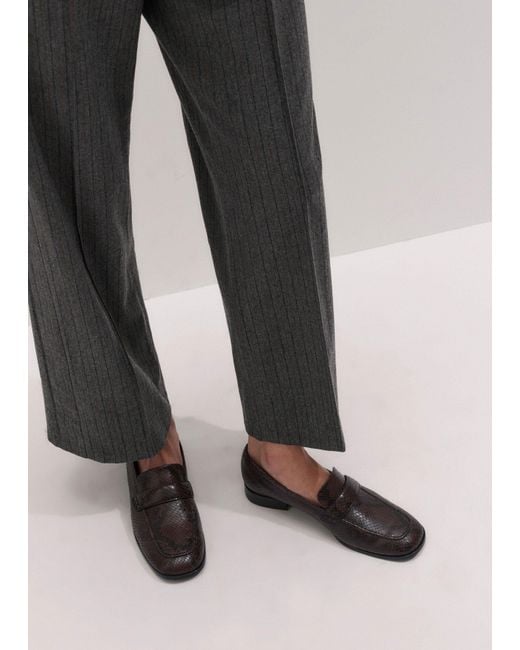 ME+EM White Square Toe Loafer Tan-Chocolate