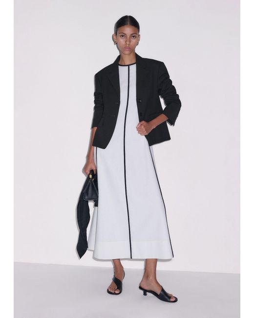 ME+EM White Creaseless Linen Effortless Summer Maxi Dress Soft