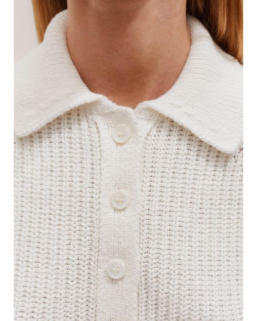 ME+EM White Collared Button-Front Jumper