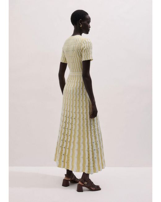 ME+EM Natural Textured Pointelle Knit Maxi Dress + Slip-Cream