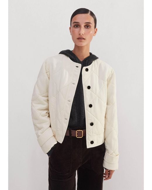 ME+EM Natural Washed Cotton-Blend Quilted Jacket
