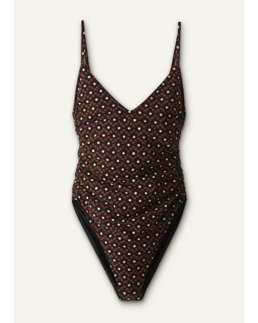 ME+EM Multicolor Printed Ruched Swimsuit
