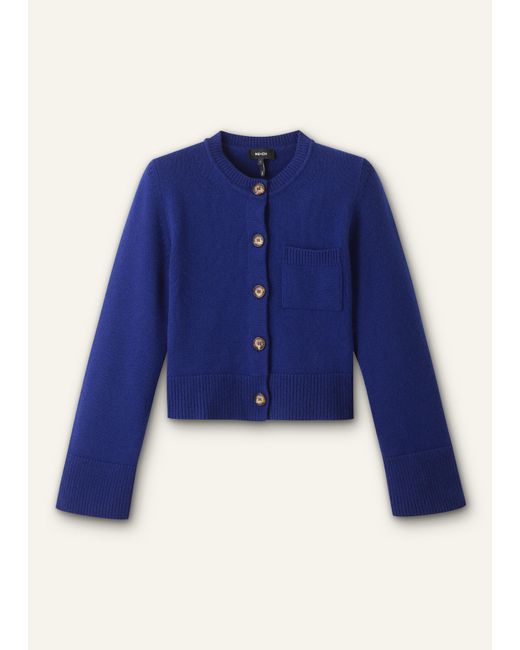 ME+EM Blue Button-Through Straight Cardigan