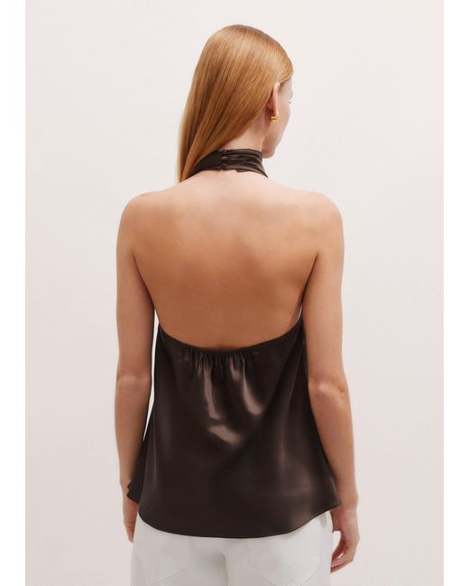 ME+EM Natural Halterneck Low Back Top