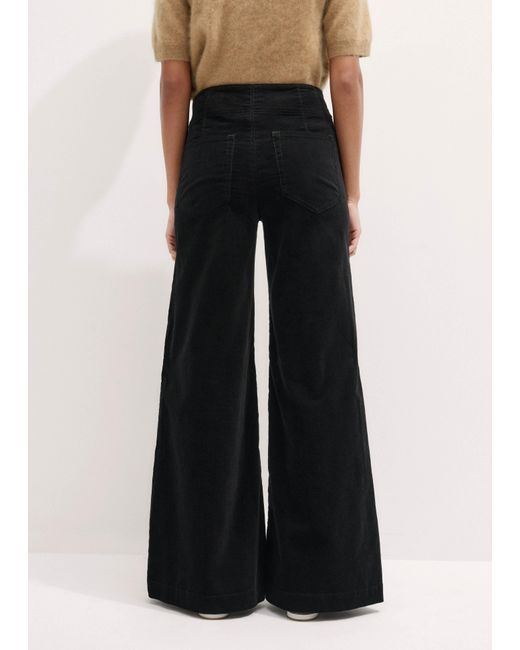 ME+EM Blue Regular-Length Velvet Cord Travel Palazzo Pant