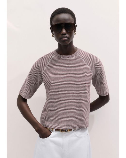 ME+EM Multicolor Soft Washed Stripe Raglan Tee