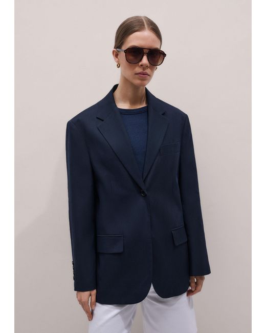 ME+EM Blue Intelligently Oversized Jacket