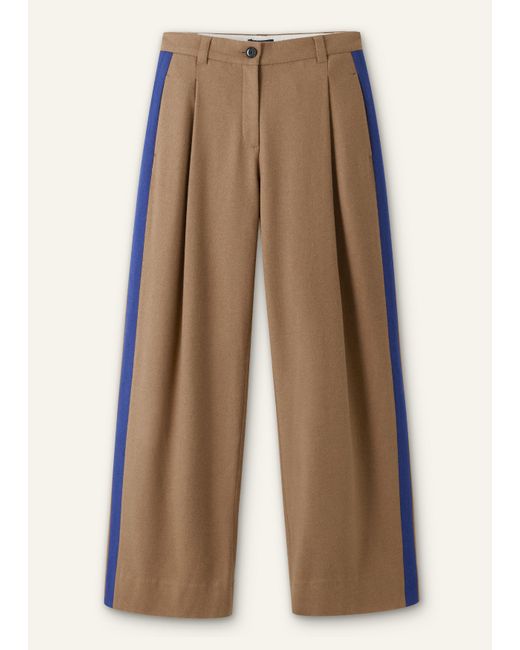 ME+EM Brown Straight Pleat Front Trouser