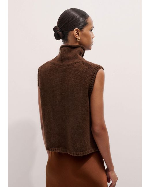 ME+EM Brown Crop Sweater Vest