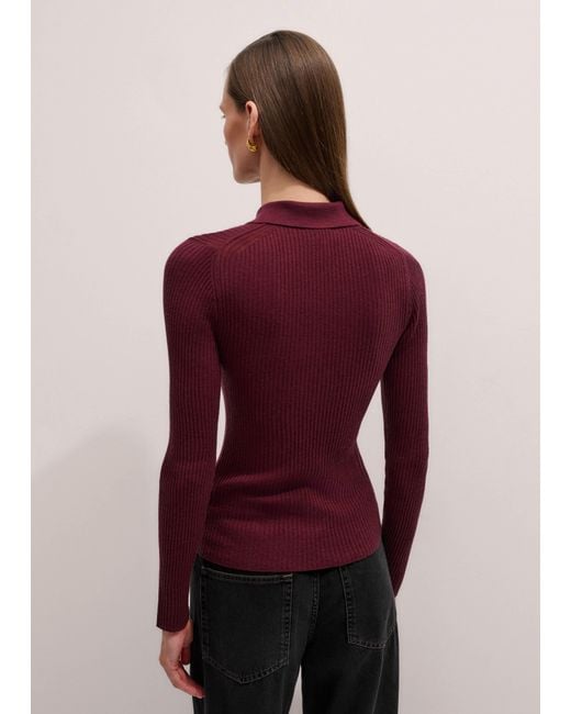 ME+EM Brown Merino Cashmere Barely There Slim Knit Shirt