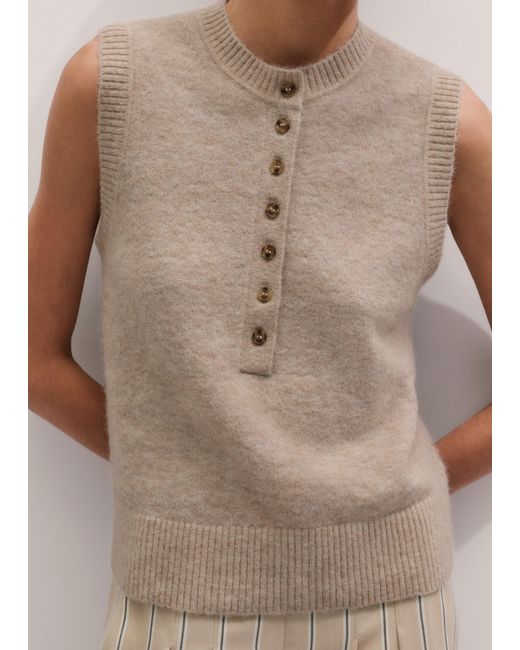 ME+EM Natural Henley Knit Tank