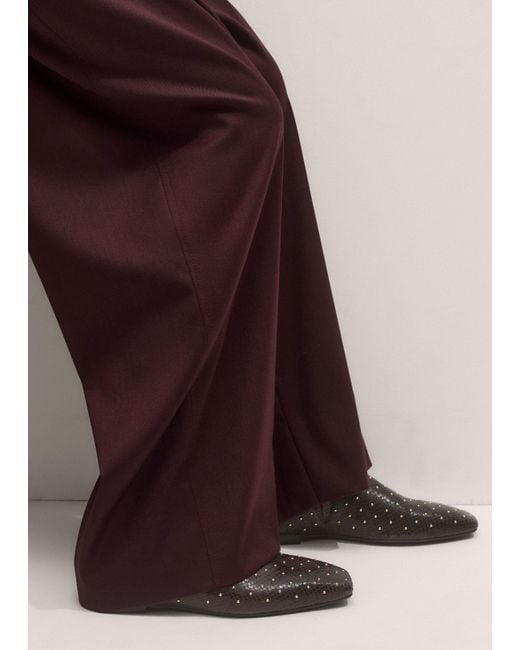 ME+EM Black Studded Slim Square Slipper
