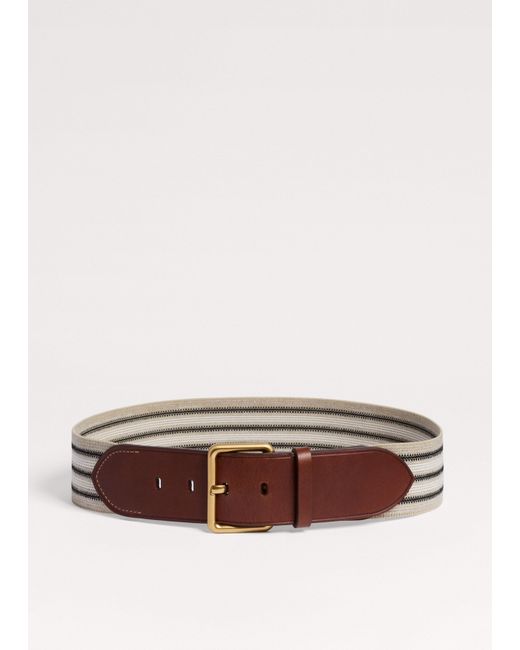 ME+EM Multicolor Wide Elastic Webbing Belt Cream--Tan