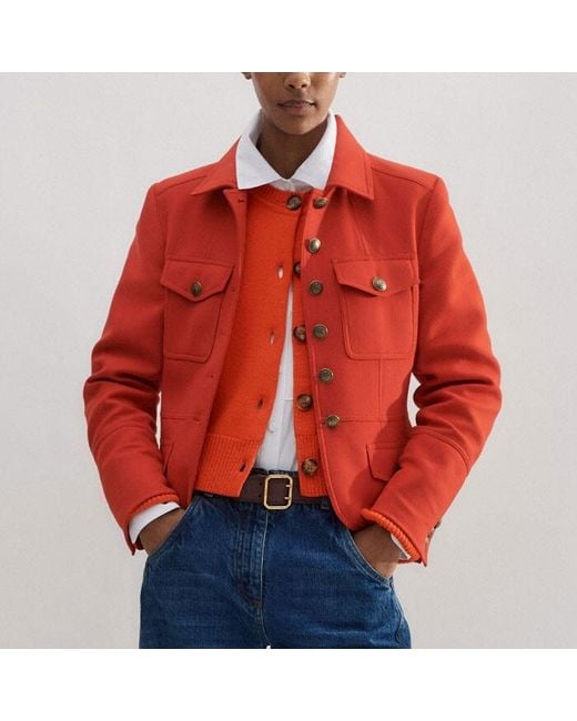 ME+EM Red Wool Military Jacket