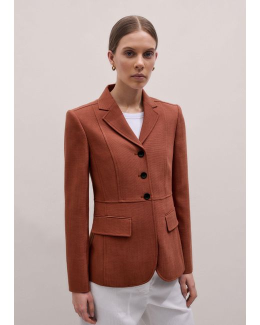 ME+EM Red Slim Fit Contour Blazer