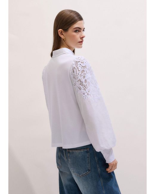 ME+EM Gray Lace Insert Swing Top