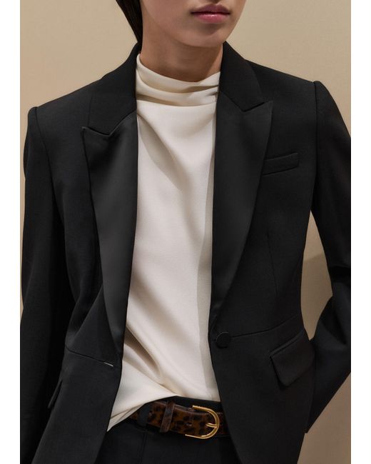 ME+EM Natural Cowl Neck Top