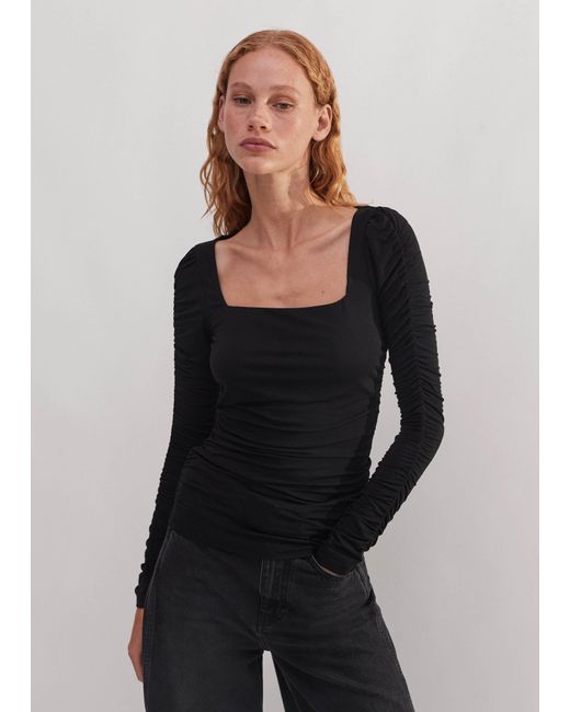 ruched square neck top
