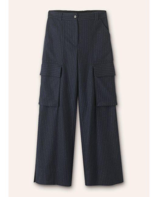 ME+EM Multicolor Pinstripe Relaxed Straight Cargo Trouser