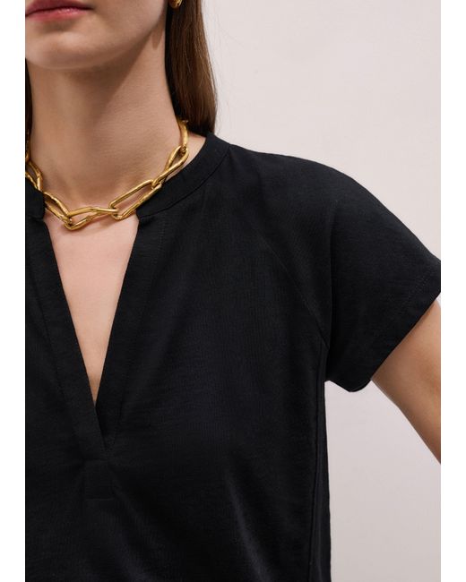 ME+EM Blue Open Placket Swing Top