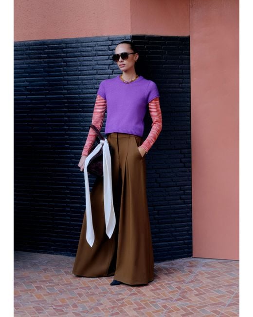 ME+EM Brown Ultimate Wide Pleat Front Trouser