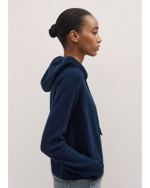 ME+EM Blue Cashmere Relaxed Fit Box Zip Hoody