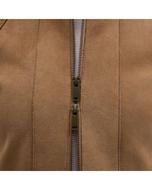 ME+EM Brown Luxe Bonded Swing Jacket
