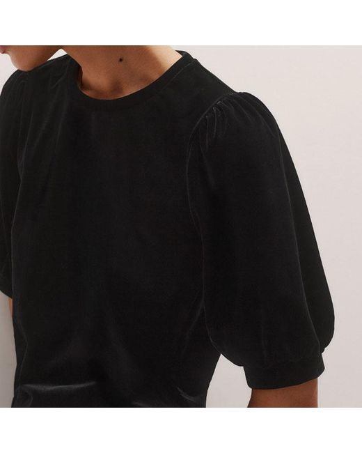 ME+EM Black Fluid Velour Tee