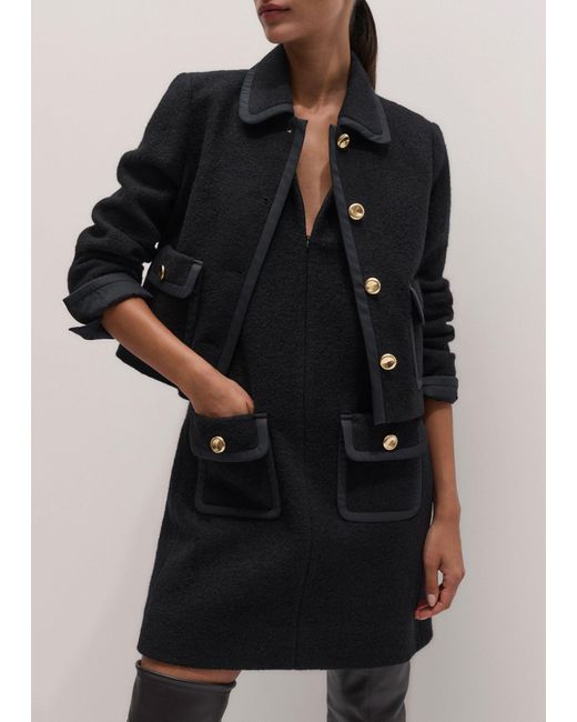 ME+EM Black Bound Mini Shift Dress