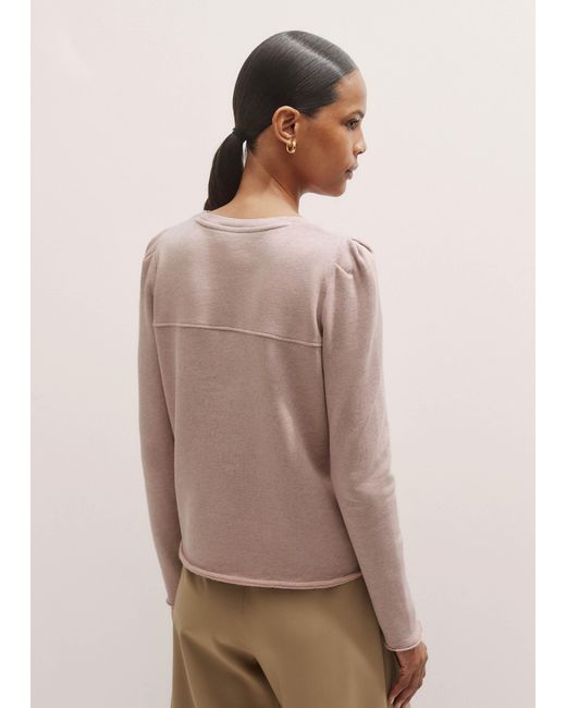 ME+EM Brown Raw Edge Feminine Sweatshirt
