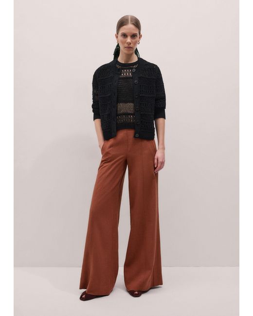 ME+EM Black Linear Knit Straight Cardigan