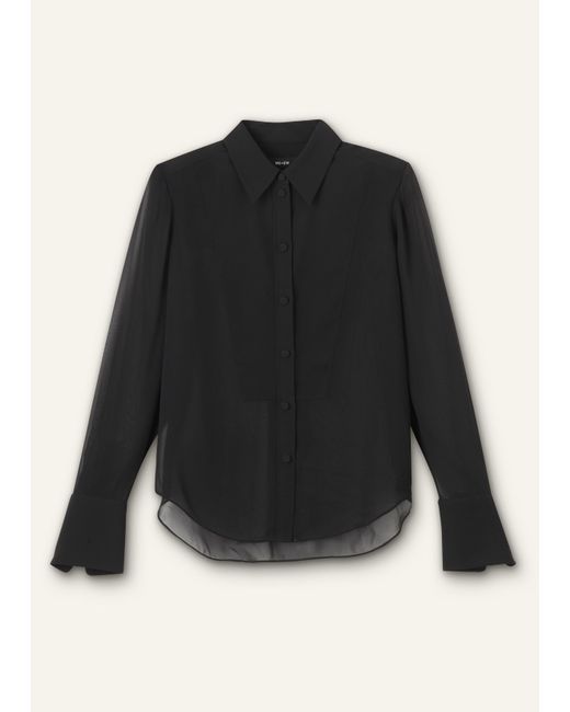 ME+EM Black Evening Sheer Silk Blouse