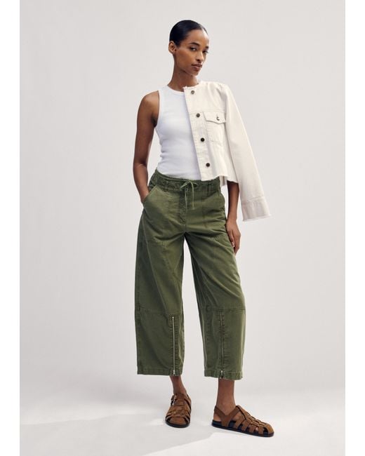 ME+EM Green Casual Crop Trouser