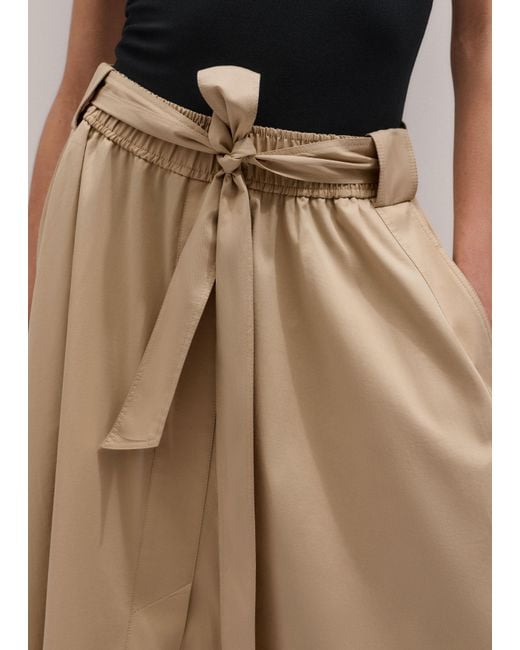ME+EM Multicolor Cotton A Line Maxi Skirt + Belt