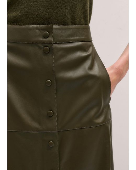 ME+EM Green Straight Button Front Maxi Skirt