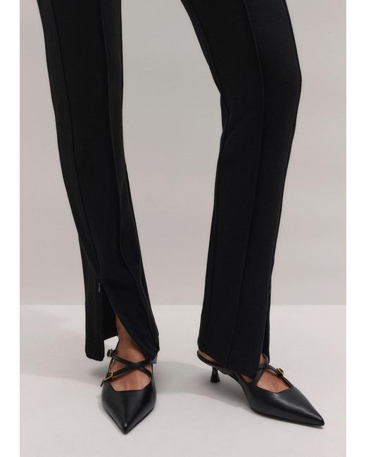 ME+EM Black Vented Hem Slim Pant