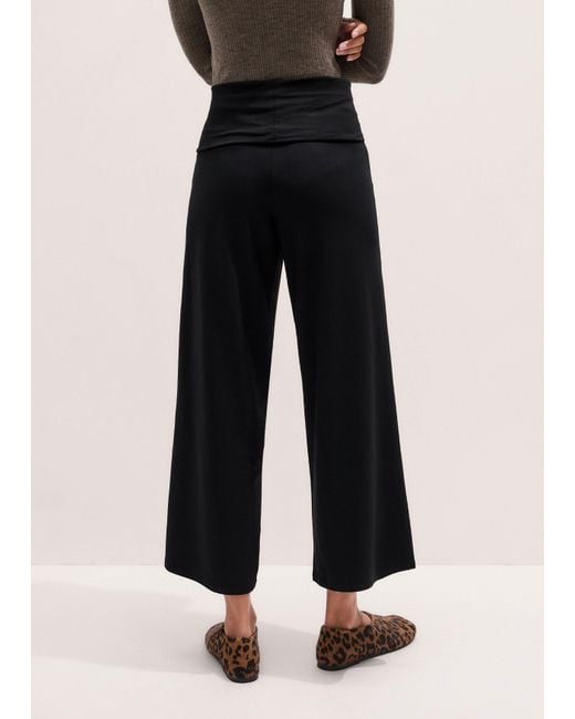 ME+EM Black Crop Palazzo Pant