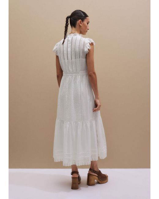 ME+EM Multicolor Cotton Voile Trim Detail Maxi Dress + Slip