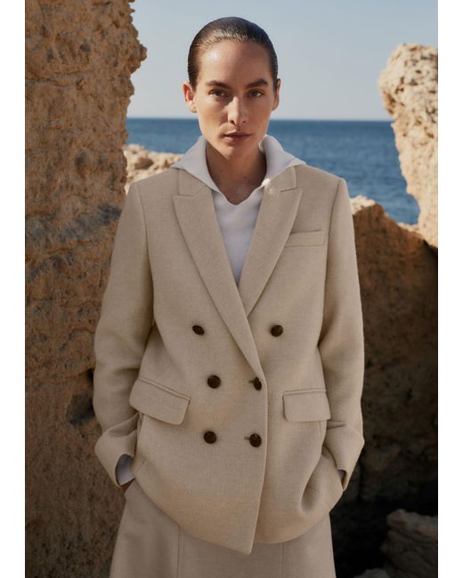 ME+EM Natural Wool-blend Blazer Coat