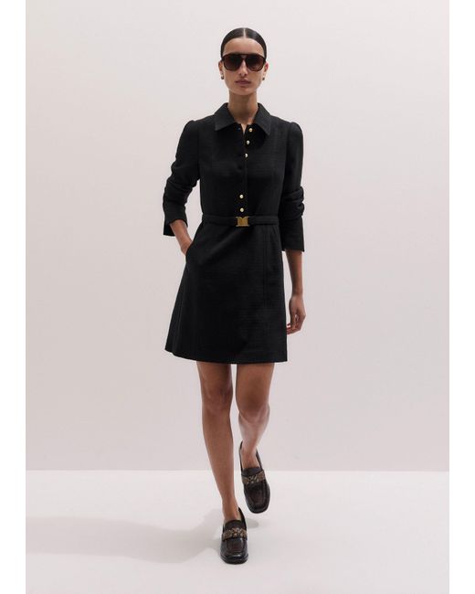 ME+EM Black Fit And Flare Mini Dress + Belt