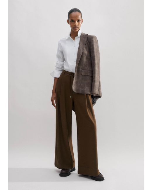 ME+EM Brown Short-Length Relaxed Drawcord Pant