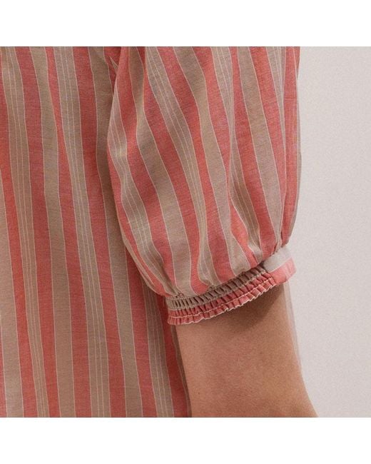 ME+EM Pink Stripe Blouse + Tie