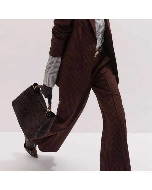 ME+EM Multicolor Pinstripe Wide Leg Trouser
