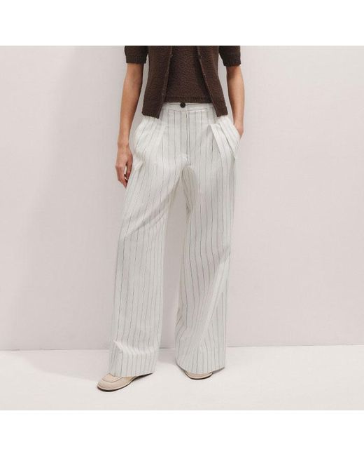 ME+EM Brown Bouclé Buttoned Tee