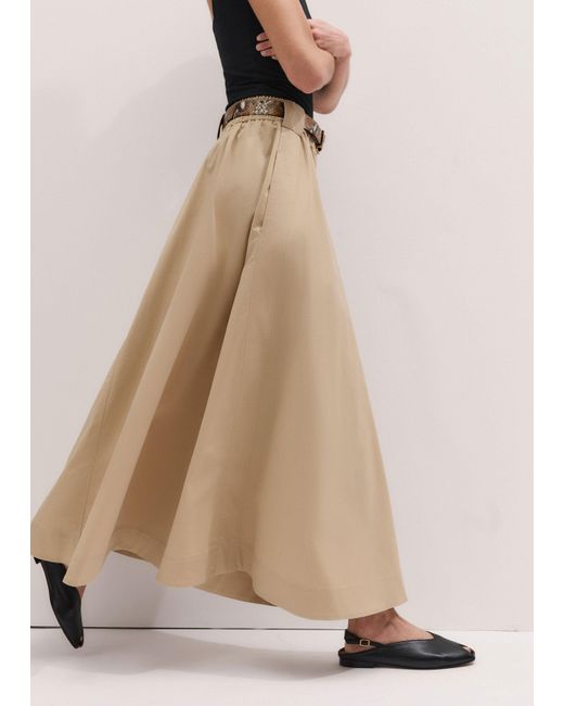ME+EM Multicolor Cotton A Line Maxi Skirt + Belt