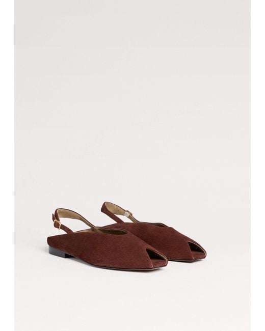 ME+EM Brown Peep Toe Flat Sandal