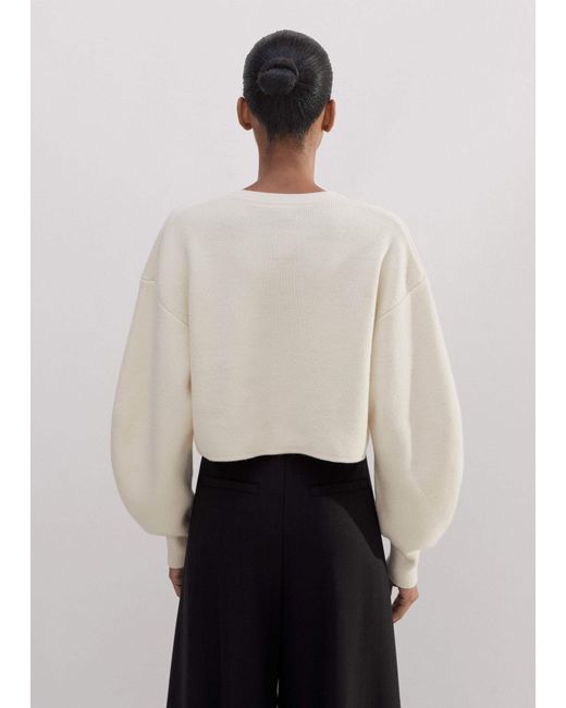 ME+EM Natural Dramatic Sleeve Crop Knit Jacket