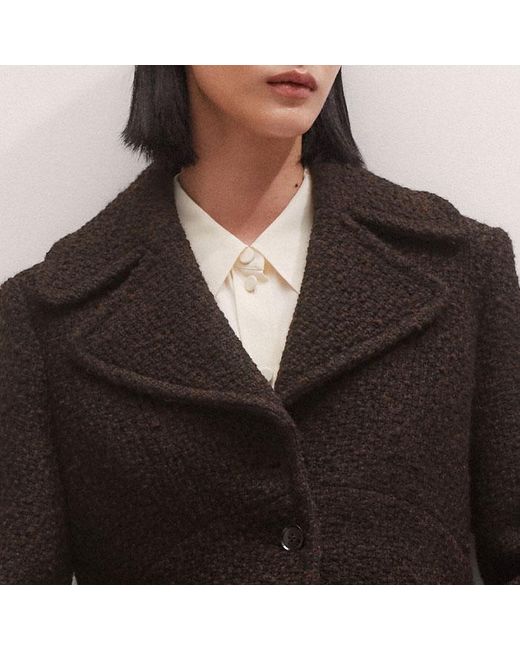 ME+EM Brown Tweed Soft Shoulder Crop Jacket