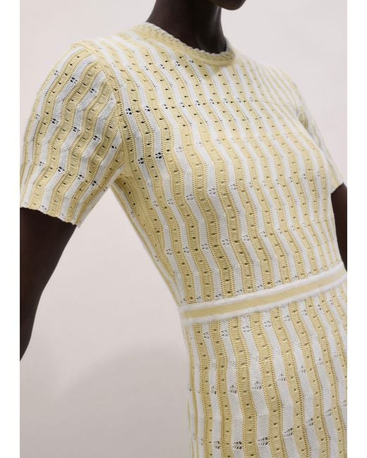ME+EM Natural Textured Pointelle Knit Maxi Dress + Slip-Cream